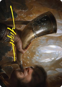 Horn of Gondor Art Card (Gold-Stamped Signature) - Art Series: Universes Beyond: The Lord of the Rings: Tales of Middle-earth (ASLTR) #29 - Special Magic: The Gathering Trading Card