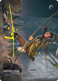 Legolas, Counter of Kills Art Card (Gold-Stamped Signature) - Art Series: Universes Beyond: The Lord of the Rings: Tales of Middle-earth (ASLTR) #17 - Special Magic: The Gathering Trading Card