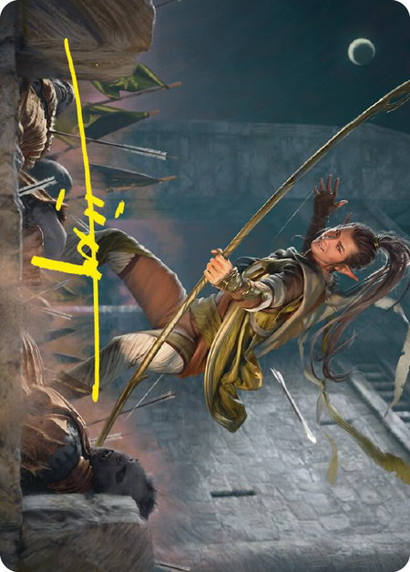 Legolas, Counter of Kills Art Card (Gold-Stamped Signature) - Art Series: Universes Beyond: The Lord of the Rings: Tales of Middle-earth Magic: The Gathering trading card