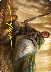 Boromir, Warden of the Tower Art Card (Gold-Stamped Signature) - Art Series: Universes Beyond: The Lord of the Rings: Tales of Middle-earth (ASLTR) #1 - Special Magic: The Gathering Trading Card