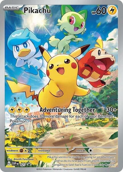 Pikachu - 027 trading card from SV: Scarlet & Violet Promo Cards Pikachu - 027 - SV: Scarlet & Violet Promo Cards Pokémon trading card