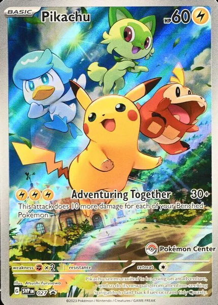 Pikachu - 027 (Pokemon Center Exclusive) - SV: Scarlet & Violet Promo Cards Pokémon trading card