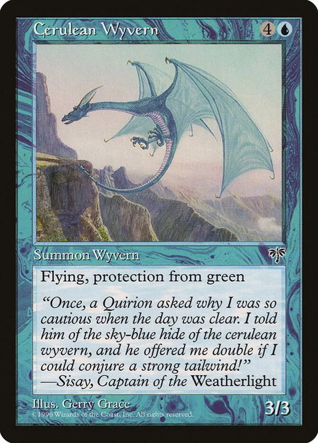 Cerulean Wyvern - Mirage Magic: The Gathering trading card