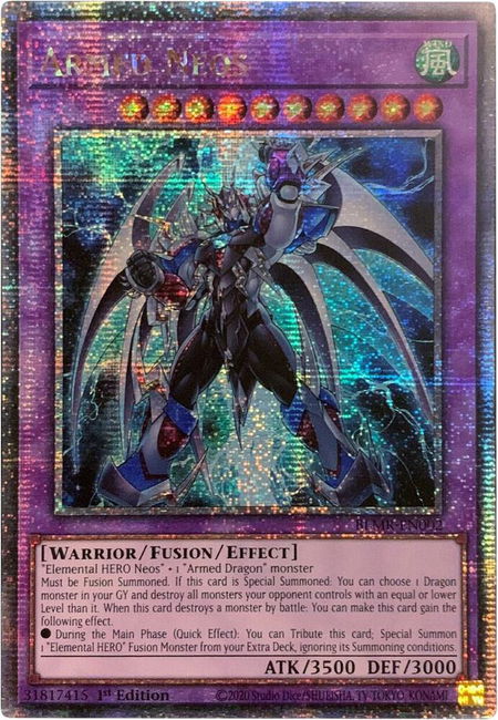 Armed Neos (Quarter Century Secret Rare) - Battles of Legend: Monstrous Revenge YuGiOh trading card