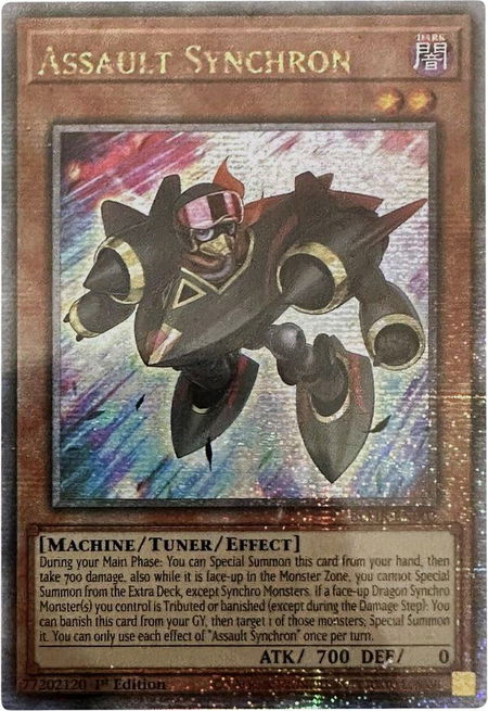 Assault Synchron (Quarter Century Secret Rare) - Battles of Legend: Monstrous Revenge YuGiOh trading card