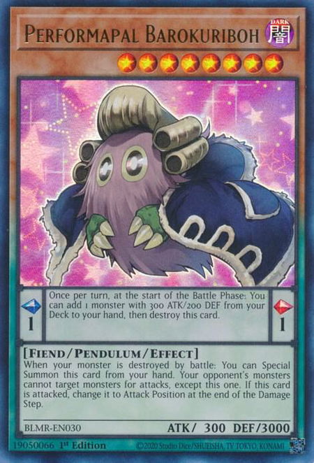 Performapal Barokuriboh - Battles of Legend: Monstrous Revenge YuGiOh trading card