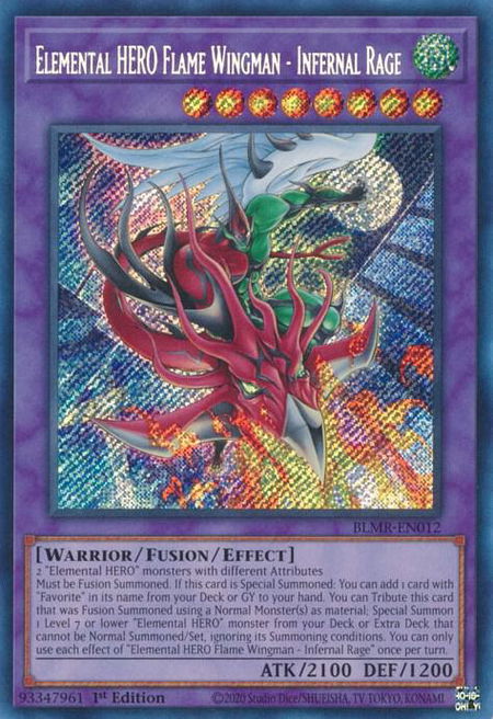 Elemental HERO Flame Wingman - Infernal Rage - Battles of Legend: Monstrous Revenge YuGiOh trading card