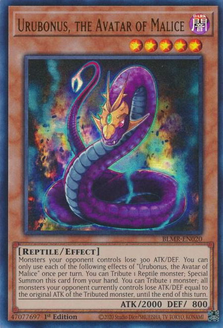 Urubonus, the Avatar of Malice - Battles of Legend: Monstrous Revenge YuGiOh trading card