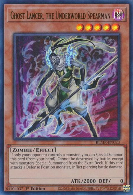 Ghost Lancer, the Underworld Spearman - Battles of Legend: Monstrous Revenge YuGiOh trading card