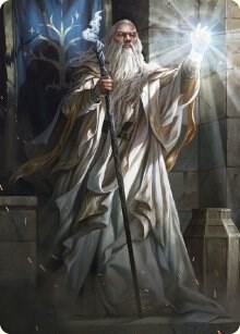 Gandalf the White Art Card - Art Series: Universes Beyond: The Lord of the Rings: Tales of Middle-earth Magic: The Gathering trading card
