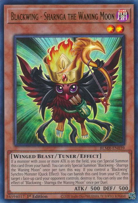 Blackwing - Sharnga the Waning Moon - Battles of Legend: Monstrous Revenge YuGiOh trading card