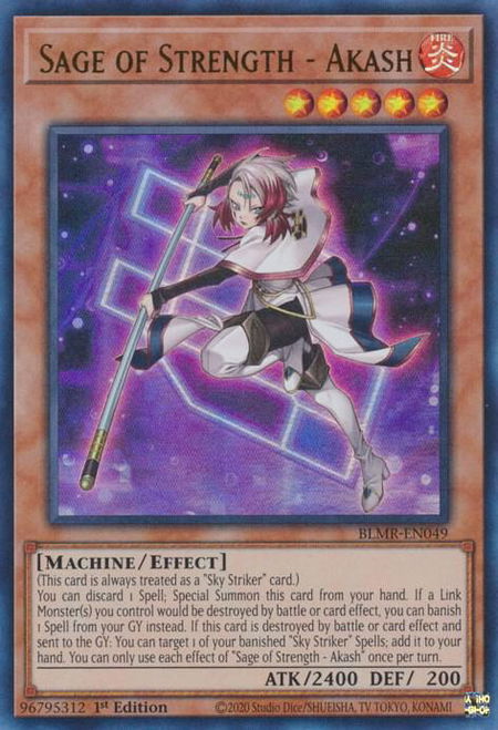 Sage of Strength - Akash trading card from Battles of Legend: Monstrous Revenge Sage of Strength - Akash - Battles of Legend: Monstrous Revenge YuGiOh trading card