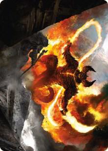 The Balrog, Flame of Udun Art Card - Art Series: Universes Beyond: The Lord of the Rings: Tales of Middle-earth Magic: The Gathering trading card