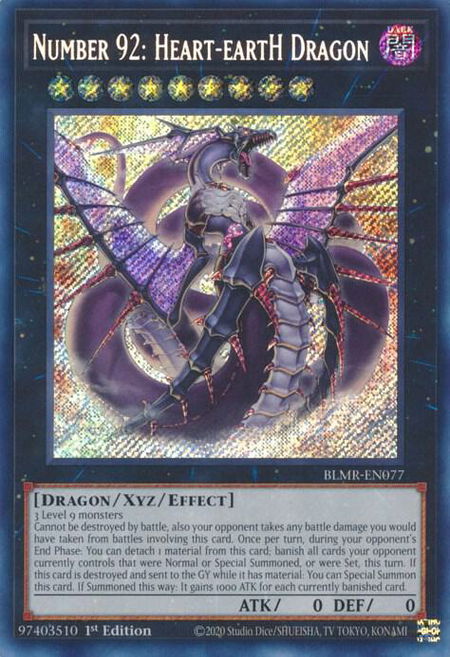 Number 92: Heart-eartH Dragon - Battles of Legend: Monstrous Revenge YuGiOh trading card
