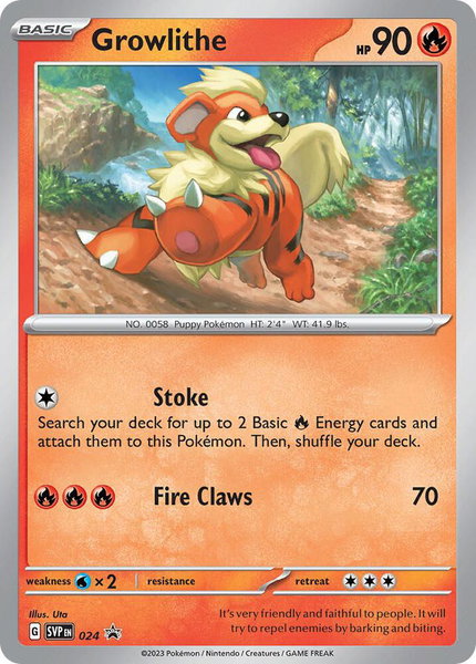 Growlithe - 024 trading card from SV: Scarlet & Violet Promo Cards Growlithe - 024 - SV: Scarlet & Violet Promo Cards Pokémon trading card