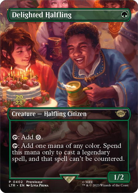 Delighted Halfling (0402) - Prerelease Cards Magic: The Gathering trading card
