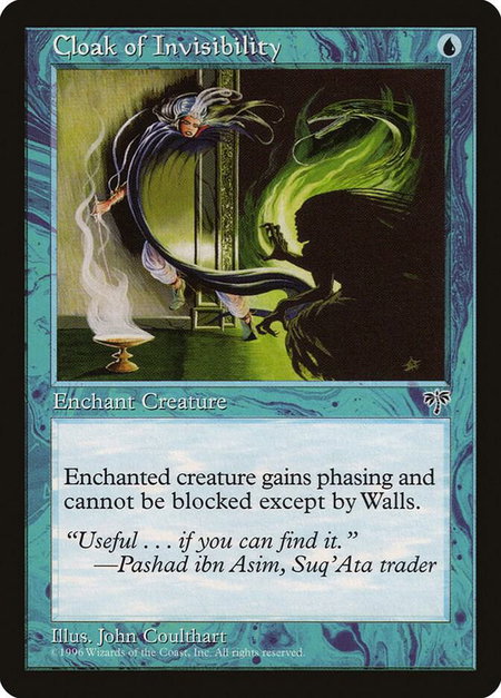 Cloak of Invisibility - Mirage Magic: The Gathering trading card