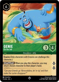 Genie - On the Job - The First Chapter (1) #75/204 - Super Rare Disney Lorcana Trading Card
