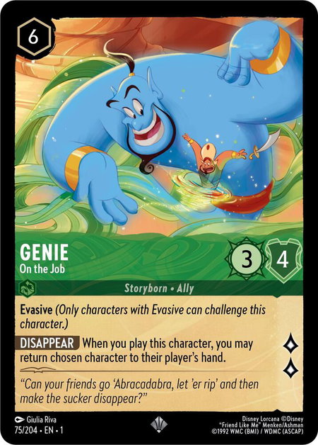 Genie - On the Job - The First Chapter Disney Lorcana trading card