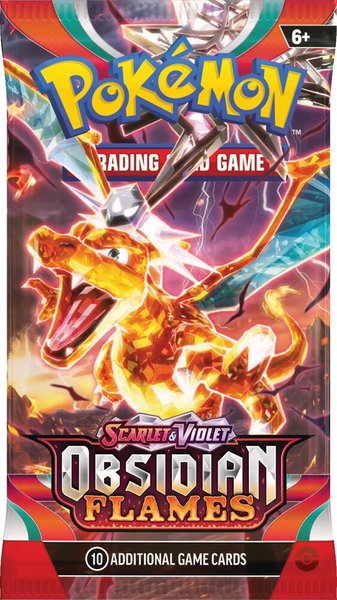 Obsidian Flames Booster Pack trading card from SV03: Obsidian Flames Obsidian Flames Booster Pack - SV03: Obsidian Flames Pokémon trading card