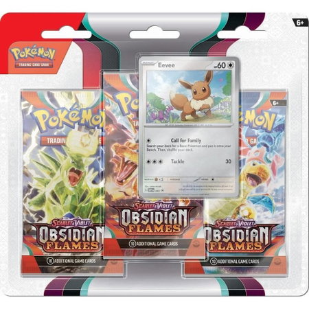 Obsidian Flames 3 Pack Blister [Eevee] - SV03: Obsidian Flames Pokémon trading card