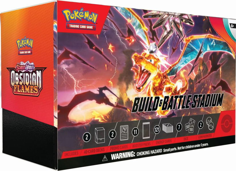 Obsidian Flames Build & Battle Stadium trading card from SV03: Obsidian Flames Obsidian Flames Build & Battle Stadium - SV03: Obsidian Flames Pokémon trading card
