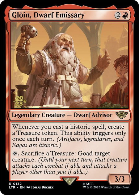 Gloin, Dwarf Emissary - Prerelease Cards Magic: The Gathering trading card