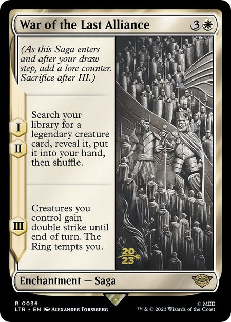 War of the Last Alliance - Prerelease Cards Magic: The Gathering trading card