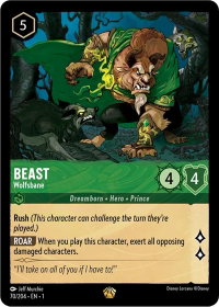Beast - Wolfsbane - The First Chapter (1) #70/204 - Legendary Disney Lorcana Trading Card