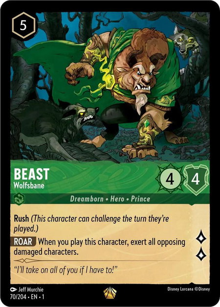Beast - Wolfsbane - The First Chapter Disney Lorcana trading card