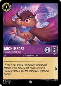 Archimedes - Highly Educated Owl - The First Chapter (1) #36/204 - Common Disney Lorcana Trading Card