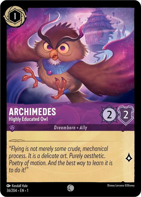 Archimedes - Highly Educated Owl - The First Chapter Disney Lorcana trading card