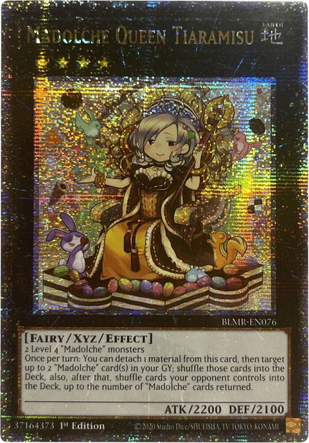 Madolche Queen Tiaramisu (Quarter Century Secret Rare) trading card from Battles of Legend: Monstrous Revenge Madolche Queen Tiaramisu (Quarter Century Secret Rare) - Battles of Legend: Monstrous Revenge YuGiOh trading card