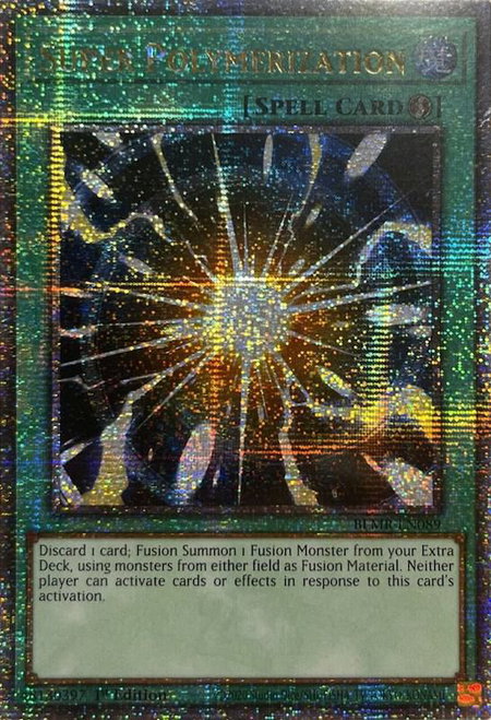 Super Polymerization (Quarter Century Secret Rare) trading card from Battles of Legend: Monstrous Revenge Super Polymerization (Quarter Century Secret Rare) - Battles of Legend: Monstrous Revenge YuGiOh trading card