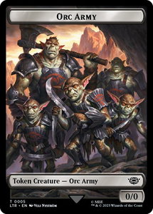 Orc Army (0005) // Food (0010) Double-Sided Token - Universes Beyond: The Lord of the Rings: Tales of Middle-earth (LTR) #5 // 10 - Token Magic: The Gathering Trading Card