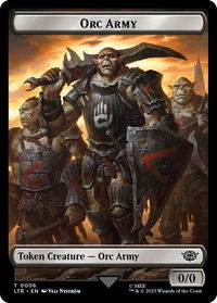 Orc Army (0006) // Food (0010) Double-Sided Token - Universes Beyond: The Lord of the Rings: Tales of Middle-earth (LTR) #6 // 10 - Token Magic: The Gathering Trading Card