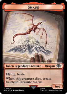 Smaug // Food (0010) Double-Sided Token - Universes Beyond: The Lord of the Rings: Tales of Middle-earth (LTR) #7 // 10 - Token Magic: The Gathering Trading Card