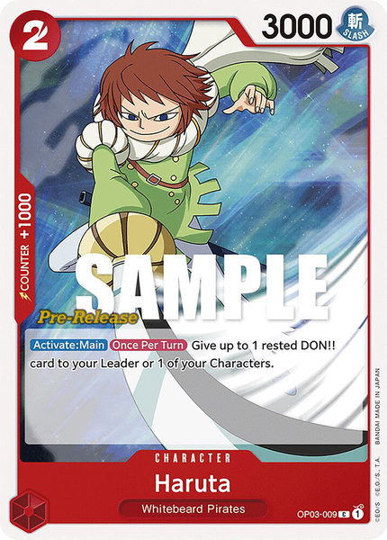 Haruta trading card from Pillars of Strength Pre-Release Cards Haruta - Pillars of Strength Pre-Release Cards One Piece trading card