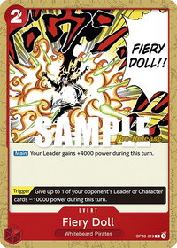 Fiery Doll - Pillars of Strength Pre-Release Cards (OP03 PRE) #OP03-019 - Common One Piece Trading Card
