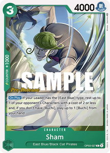 Sham - Pillars of Strength Pre-Release Cards (OP03 PRE) #OP03-027 - Common One Piece Trading Card