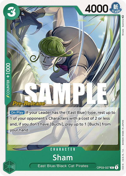 Sham trading card from Pillars of Strength Pre-Release Cards Sham - Pillars of Strength Pre-Release Cards One Piece trading card