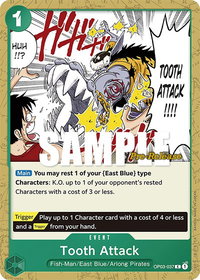 Tooth Attack - Pillars of Strength Pre-Release Cards (OP03 PRE) #OP03-037 - Common One Piece Trading Card