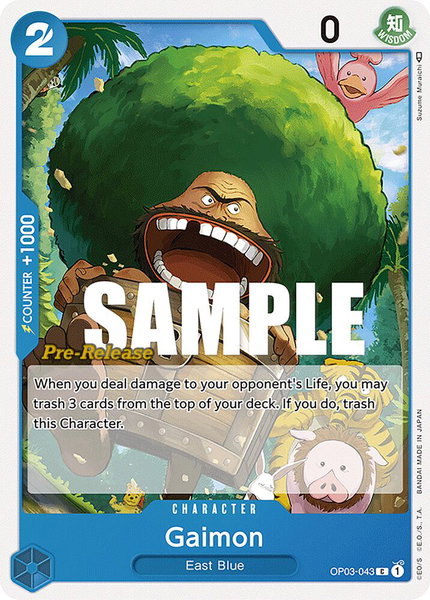 Gaimon trading card from Pillars of Strength Pre-Release Cards Gaimon - Pillars of Strength Pre-Release Cards One Piece trading card