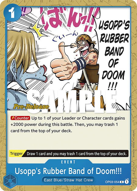 Usopp's Rubber Band of Doom!!! - Pillars of Strength Pre-Release Cards One Piece trading card