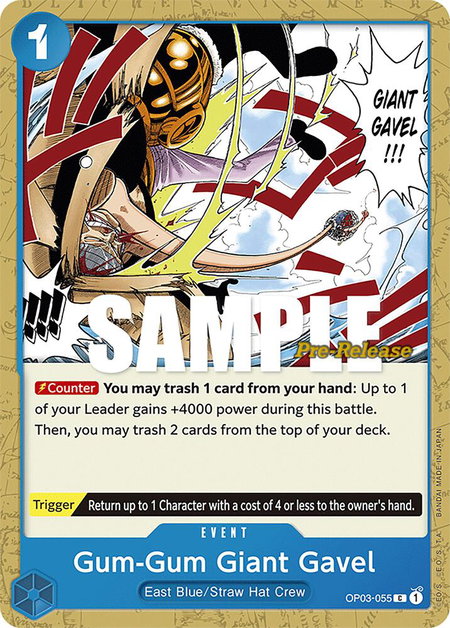 Gum-Gum Giant Gavel - Pillars of Strength Pre-Release Cards One Piece trading card