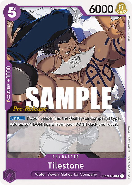 Tilestone trading card from Pillars of Strength Pre-Release Cards Tilestone - Pillars of Strength Pre-Release Cards One Piece trading card