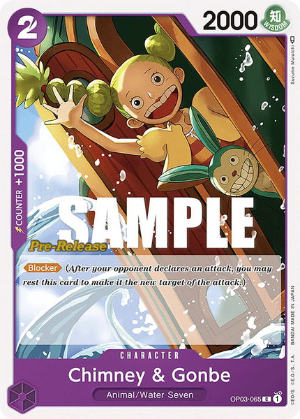 Chimney & Gonbe trading card from Pillars of Strength Pre-Release Cards Chimney & Gonbe - Pillars of Strength Pre-Release Cards One Piece trading card