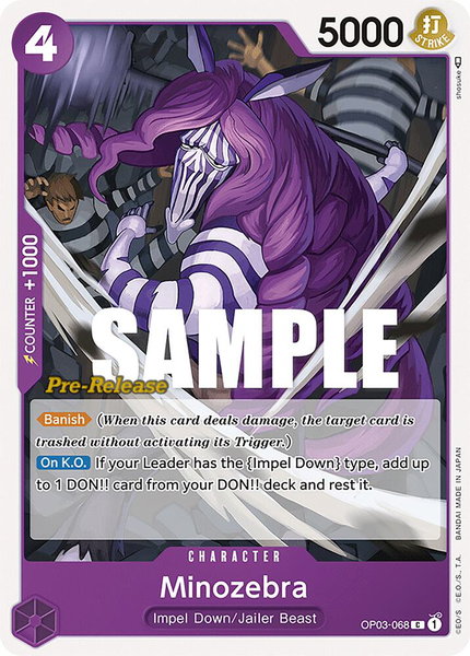 Minozebra trading card from Pillars of Strength Pre-Release Cards Minozebra - Pillars of Strength Pre-Release Cards One Piece trading card