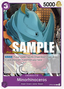 Minorhinoceros - Pillars of Strength Pre-Release Cards (OP03 PRE) #OP03-069 - Common One Piece Trading Card