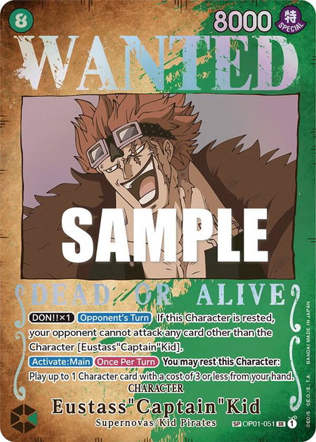 Eustass"Captain"Kid (Wanted Poster) trading card from Pillars of Strength Eustass"Captain"Kid (Wanted Poster) - Pillars of Strength One Piece trading card